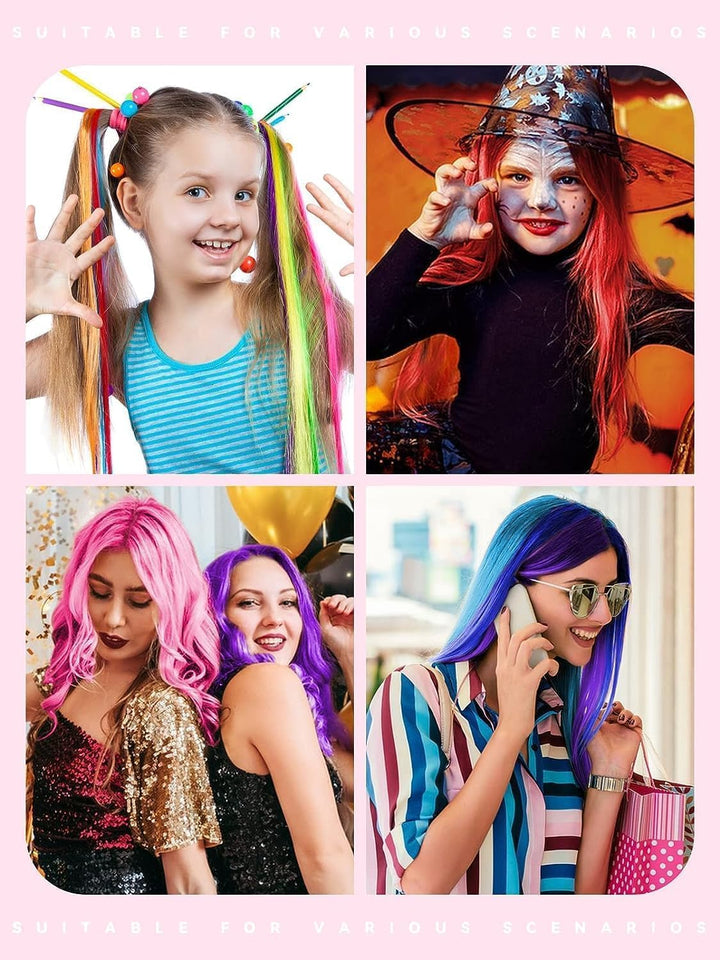 10 Color Temporary Bright Hair Chalk Set,  Metallic Glitter Hair Chalks Birthday Girls Gift, Hair Chalk Comb Set Washable Color for Kids Hair Dyeing Party, Cosplay, Halloween, Christmas