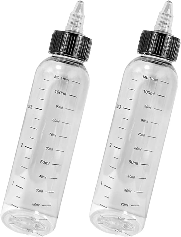Hair Oil Applicator Bottle with Tip - Plastic Hair Dye Nozzle with Graduated Measurements for Salon Color, Paint Art Glue