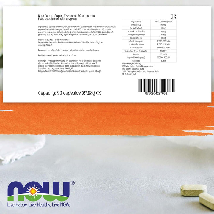 Foods, Super Enzyme, 3X 90 Capsules, Highly Dosed, Gluten Free, SOYA Free, Non-Gmo, Triple-Pack