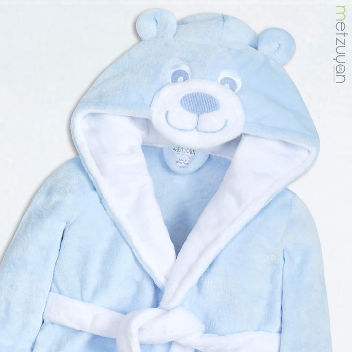 Baby Boys & Girls Teddy Bear Novelty Hooded Dressing Gown with Pockets and Ears