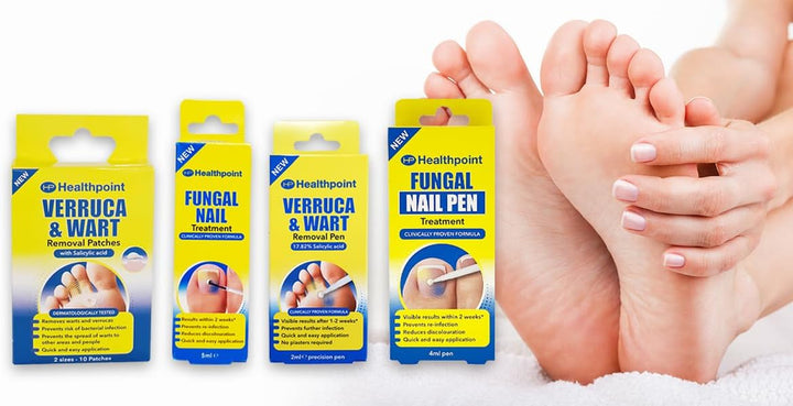 Verruca and Wart Removal Patches, 10 Patches in 2 Sizes, Dermatologically Tested, Prevents Risk of Bacterial Infection, for Hands and Feet, Prevents the Spread of Warts