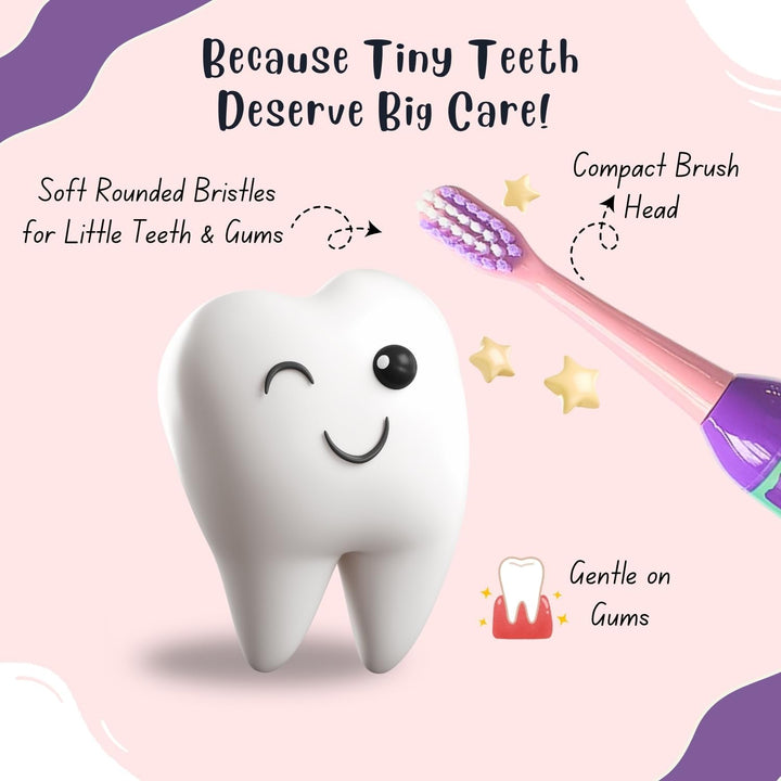 Disney Stitch Battery Powered Electric Toothbrush for Kids – Soft Rounded Bristles, Enhanced Vibration, Protection Cap & Battery Included | Gentle & Fun Oral Care for Children Ages 4+