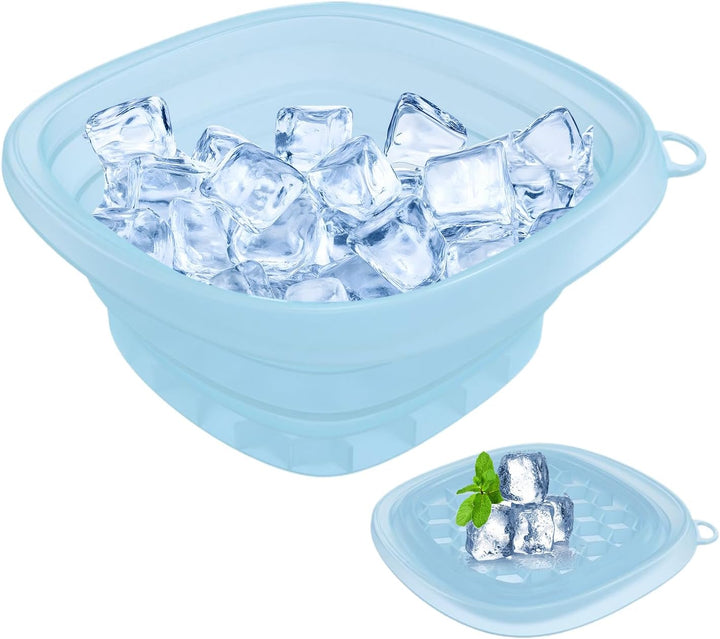 Ice Face Bowl, Silicone Facial Basin, 9.45X1.18 In, Foldable Cooling Washbowl, Skin Tightening Tool, Travel Bathroom Indoor Outdoor, Cold Compress Use for Hotel Home Trip Vacation Routine