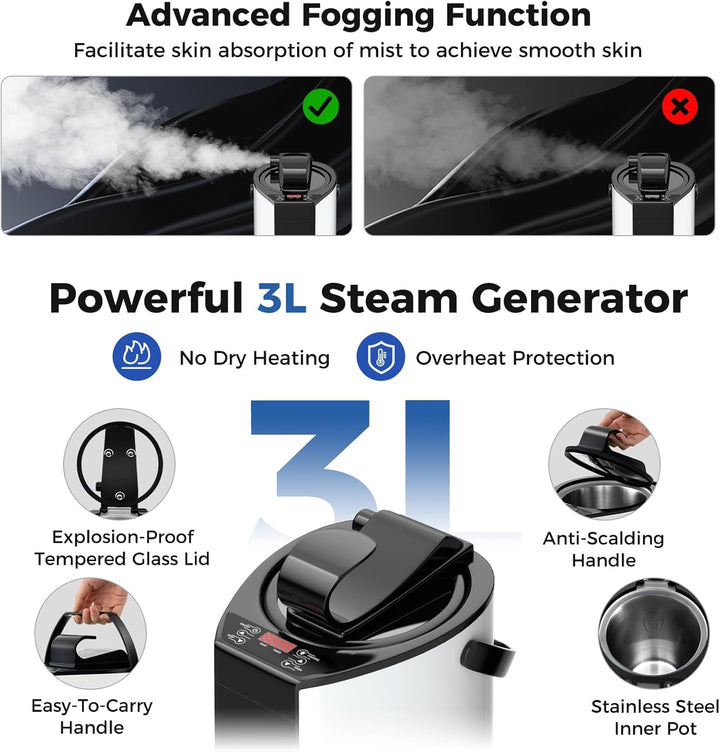 Portable Sauna Tent, Full Body Steam Sauna with 3L Steamer Generator, Remote Control, Folding Chair, Personal Home Sauna Box Pod for Therapy Slimming Detox (Gray)