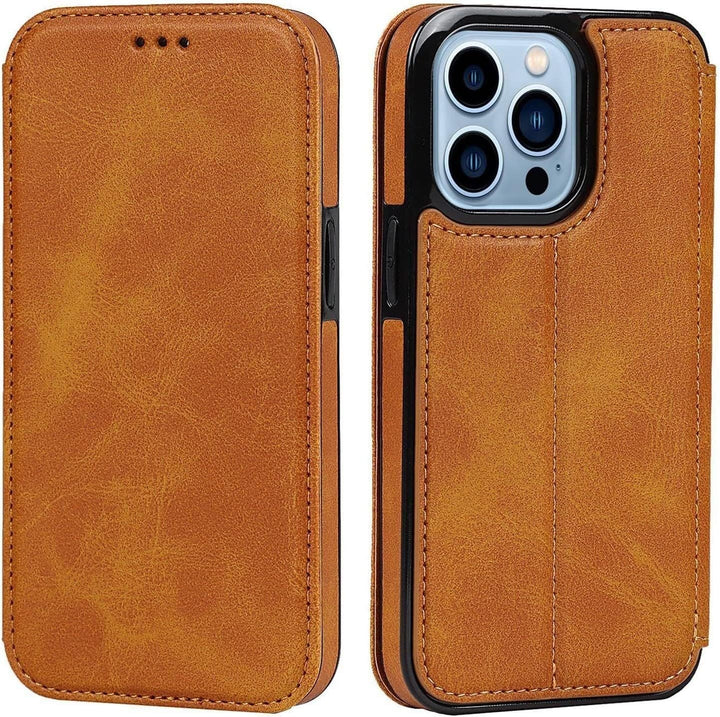 Wallet Case for Iphone 13/13 Pro/13 Pro Max, PU Leather Magnetic Protective Flip Case Cover with Credit Card Slot Viewing Stand Shockproof TPU (Color : Red, Size : 13Pro Max 6.7")