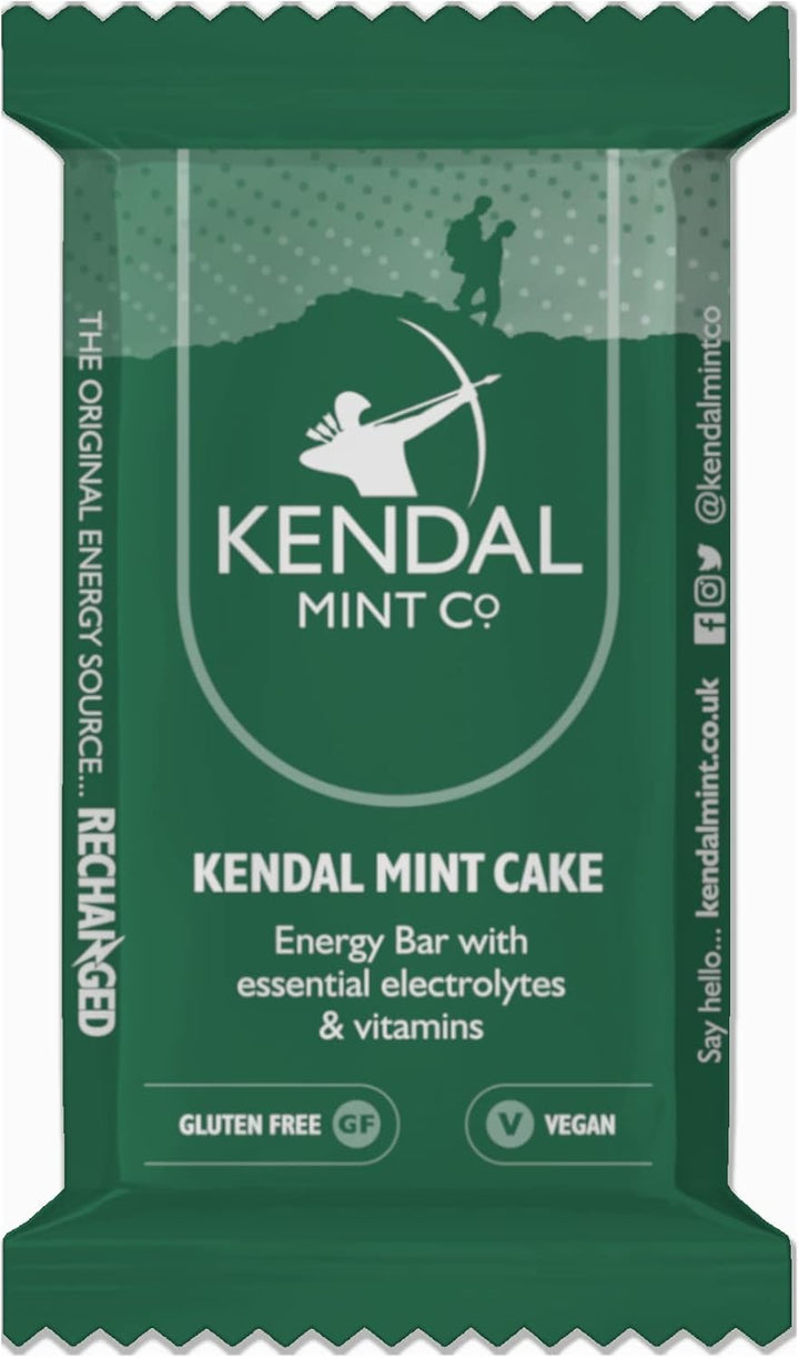 KMC Energy Bars Pocket-Sized, Original Flavour, Kendal Mint Cake Recharged, Vegan, Gluten Free with Essential Electrolytes & Vitamins35G (Original, Pack of 6)