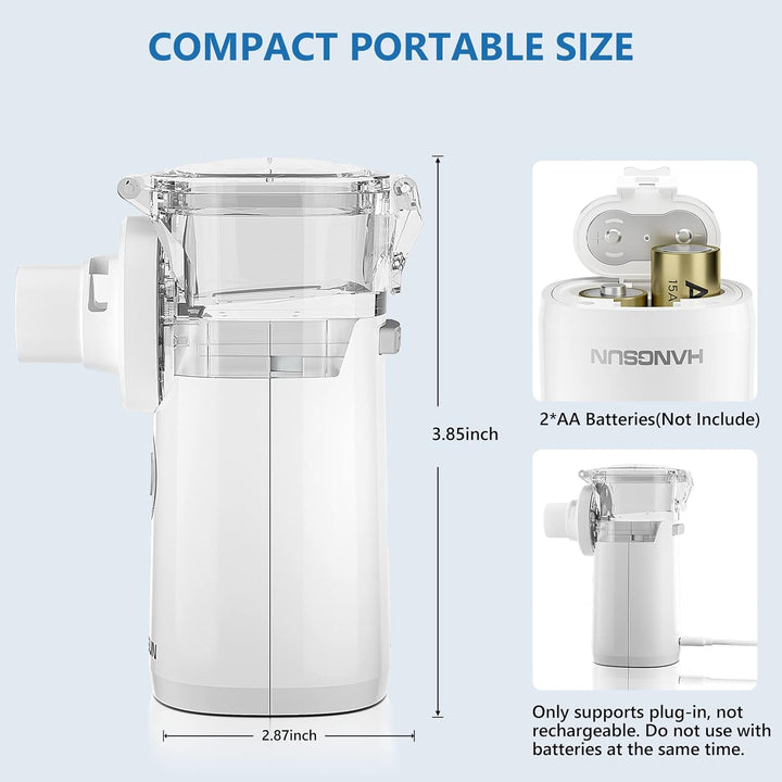 Nebuliser Machine for Adults and Kids, Portable Handheld Silent Inhaler CN750 with Storage Bag for Travel and Home Use