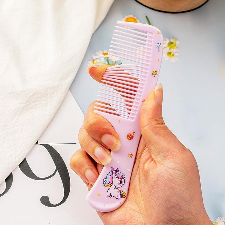 4Pcs Kids Hair Brush Set for Girls Boys - Toddler Hair Combs Wide Tooth Rat Tail Hair Styling Brushes Baby Comb Kit for Children Curly Straight Long Hair, Purple + Yellow