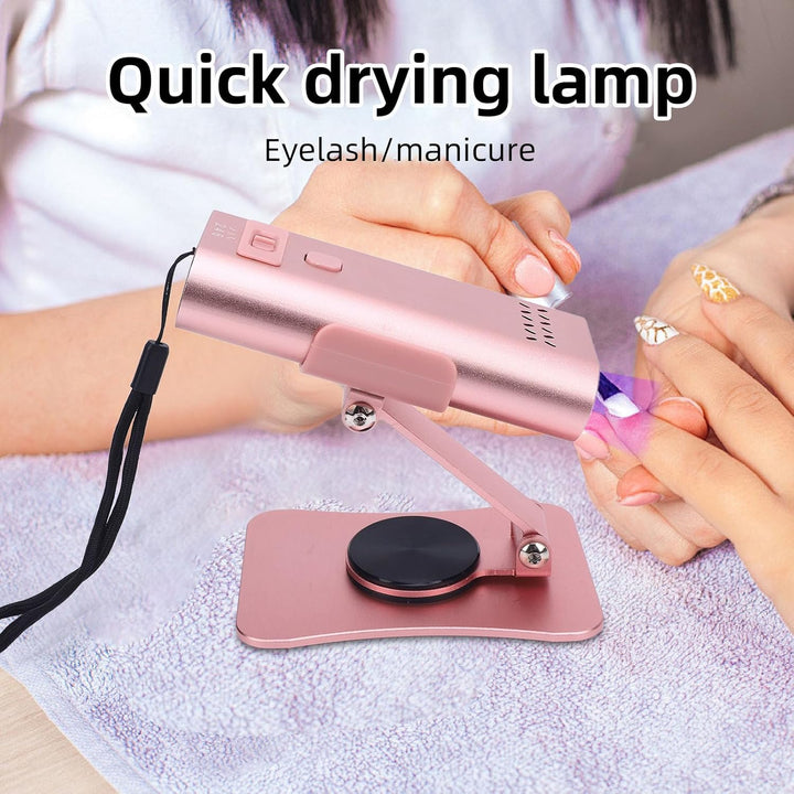 Fast Curing Hair Extension Lamp with Adjustable Brightness Levels, LED Hair Extension Lamp for Home Salon Use, 6W Output Power (Rose Gold)