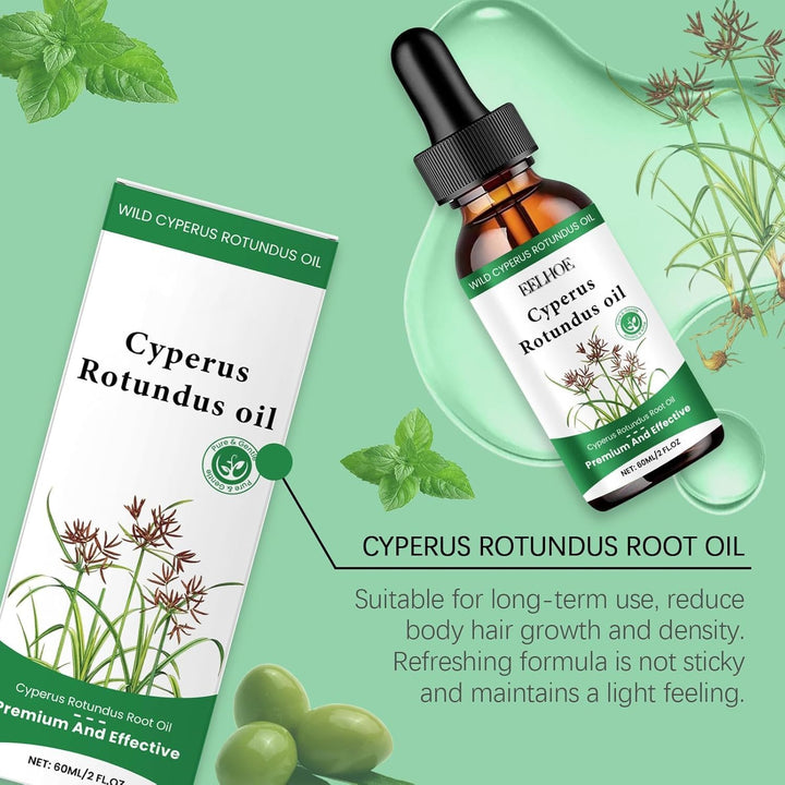 2 Pcs Cyprus Oil for Hair Removal, Organic Cyperus Rotundus Oil for Reducing Body Hair Growth, Natural Grass Body Hair Removal Care Serum for Hair Growth Inhibitor, Moisturizing & Soothing