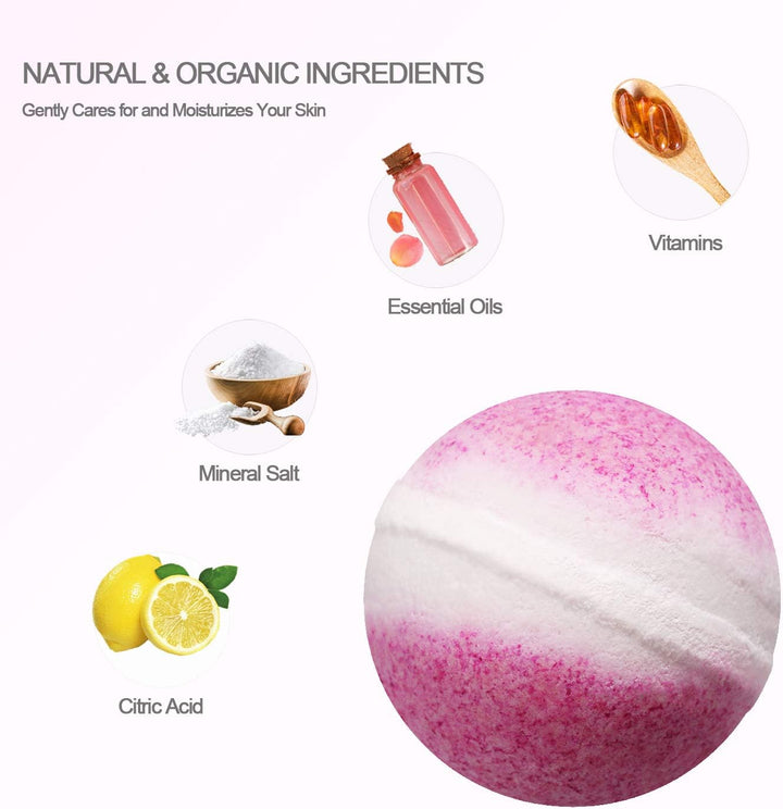 Bath Bombs, 12 Organic & Natural Handcrafted Bubble Bath Gift Set
