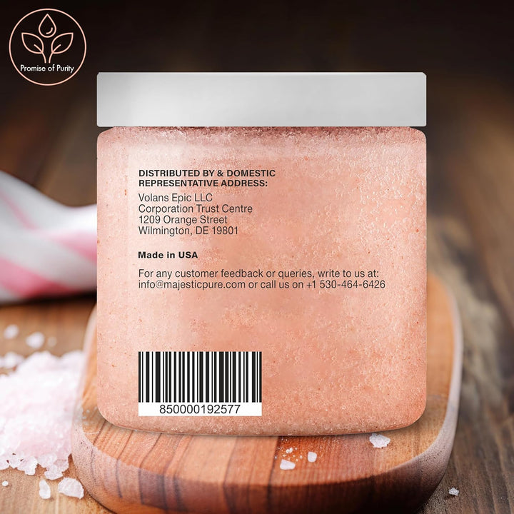 Himalayan Salt Body Scrub with Lychee Oil, Exfoliating Salt Scrub to Exfoliate & Moisturize Skin, Deep Cleansing - 10 Oz