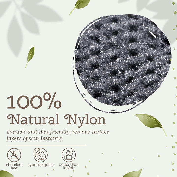 Exfoliating Wash Gloves, Shower Scrub Gloves/Loofah, Natural Fibre Bath Gloves for Spa, Massage, Body Scrub Exfoliator, Dead Skin Remover with Hanging Loop(Heavy)