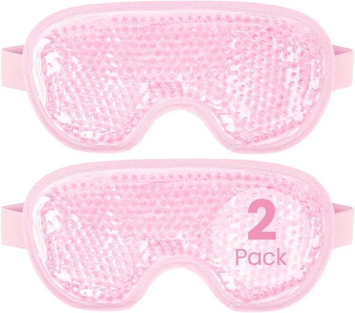 Cooling Eye Mask for Puffy Eyes, Reusable Hot Cold Therapy Gel Cold Eye Mask for Migraine, Headache, Dark Circles, Dry Swollen Eyes, Sinus Pain-Light Blue