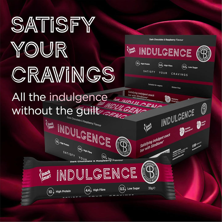 Keto Protein Bars with Slimbiome® – Low Carb, High Protein, Low Sugar Snack for Weight Loss & Gut Health – Ozempic-Friendly Dark Chocolate & Raspberry GLP1 Alternative Snack (12 X 35G)