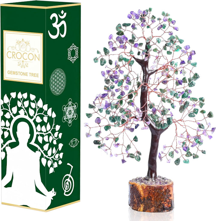 7 Chakra Healing Crystal Tree of Life Handmade Feng Shui Crystal Tree for Good Luck Positive Energy Wealth Reiki Healing Gifts for Women and Mum Birthday Home Decor & House Warming Gift