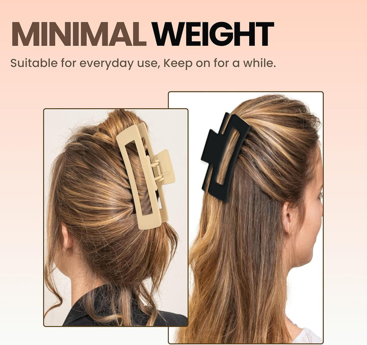 8 Pack 4.3" Inch Large Hair Claw Clips for Women Hair Clips for Thin Thick Curly Hair 90’S Strong Big Grip Matte Banana Clips with Strong Jaws for Girls, Ladies