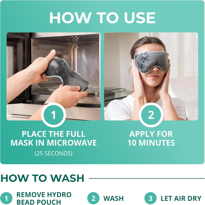 ® Heated Eye Mask for Dry Eyes - Microwave Activated Warm Eye Compress Treats Blepharitis & Styes - Our Plush, Warm Compress for Eyes Includes a Adjustable Strap & Pouch