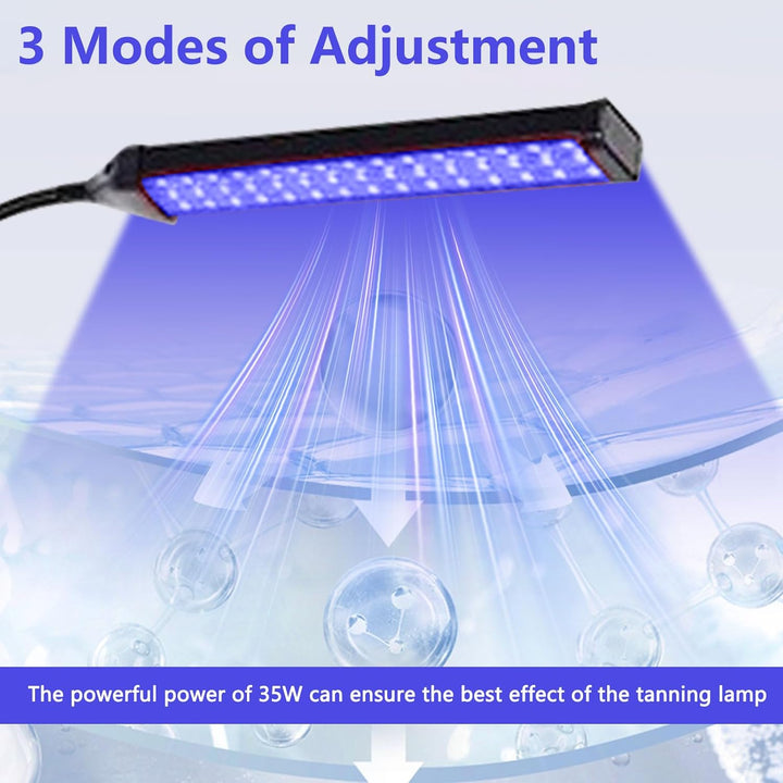 Tanning Lamp for Home with 660Nm & 850Nm Blue Light, 540Pcs Leds Tanning Lamp with 4 Lamp Heads, Adjustable Height and Angle, 3 Modes, 5 Brightness Levels, Timer Setting, Sunbeds for Face and Body