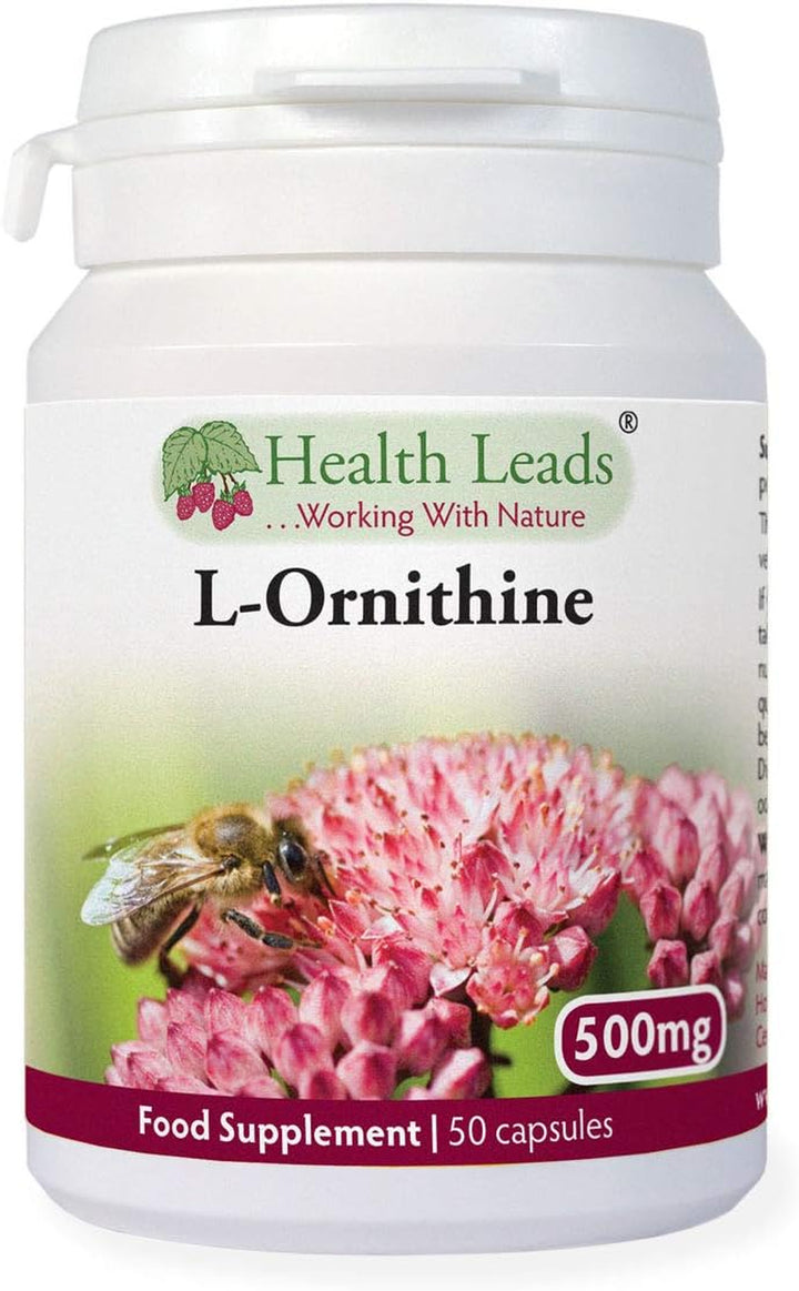 L-Ornithine 500Mg X 50 Capsules ¦ Clean Additive Free British Supplements