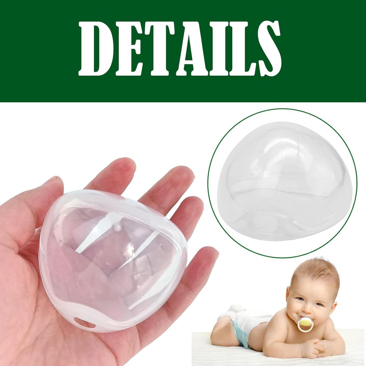 6 Pack Baby Pacifier Cases - Clear - for Travel and Home