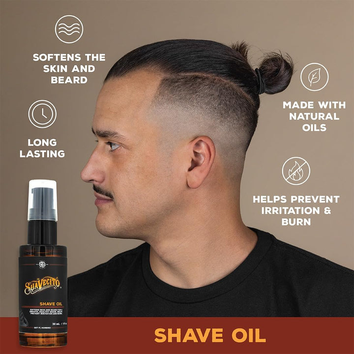 Shave Oil, Pre-Shave Oil Softens Skin and Beard for a Smooth Shave, Helps to Reduce Razor Irritation and Razor Burn, Lightweight Non-Greasy Formula Ideal for Sensitive Skin 30Ml