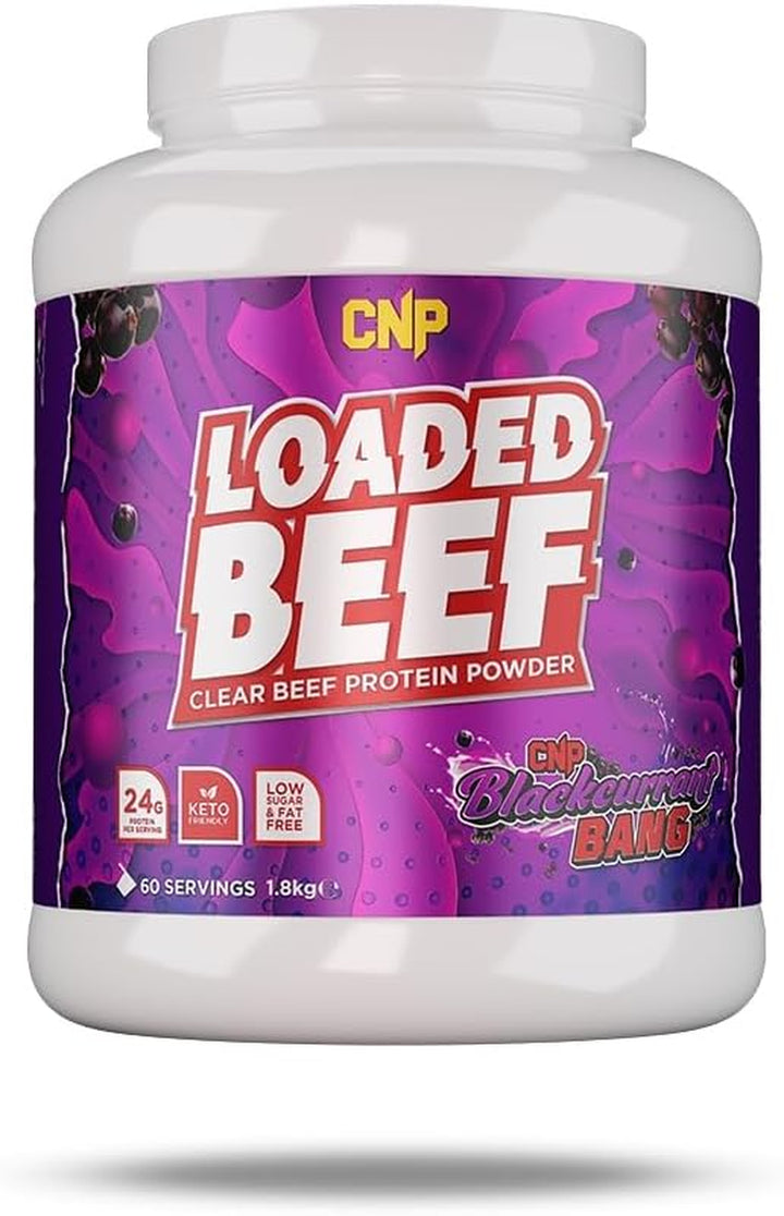 Loaded Beef, Clear Beef Protein Powder, 23G Clear Collagen Protein, Keto Friendly, Virtually Sugar & Fat Free, 60 Servings 6 Great Tasting Flavours (1.8Kg, Cherry Cola)