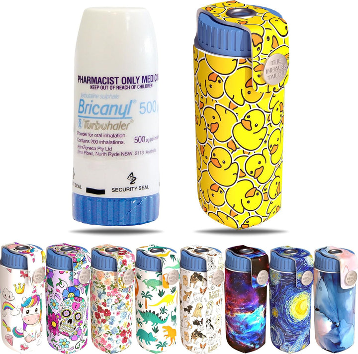 Cover for Turbohalers in over 30 Designs – Vegan Leather Inhaler Case for Kids and Adults – Handmade in England