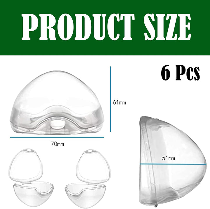 6 Pack Baby Pacifier Cases - Clear - for Travel and Home
