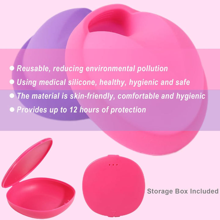 2Pack Reusable Menstrual Disc Kit, Medical Grade Silicone Menstrual Cups, Bpa-Free Comfortably Period Cup High Capacity - Use up to 12 Hours