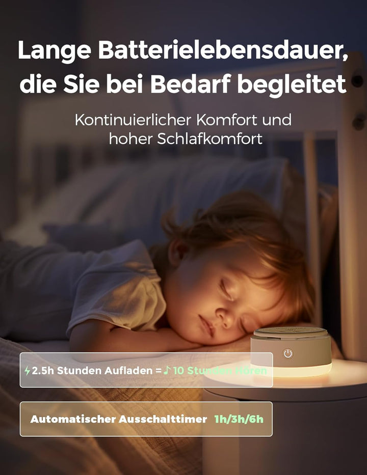 Sound Machine for Baby-20 Soothing Sounds & Touch Warm Light Portable White Noise for Kids & Adults for Sleeping Timer and Memory | Ideal Travel Companion & Nursery Must-Have & Outing