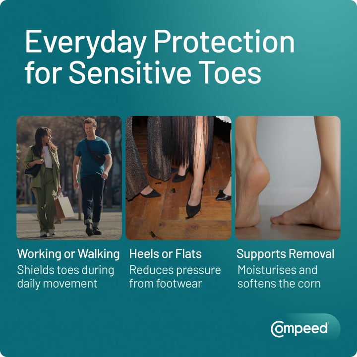 Corn Medium Size Plasters, 10 Hydrocolloid Plasters, Foot Care, Fast Natural Corn Removal, Pain and Pressure Relief