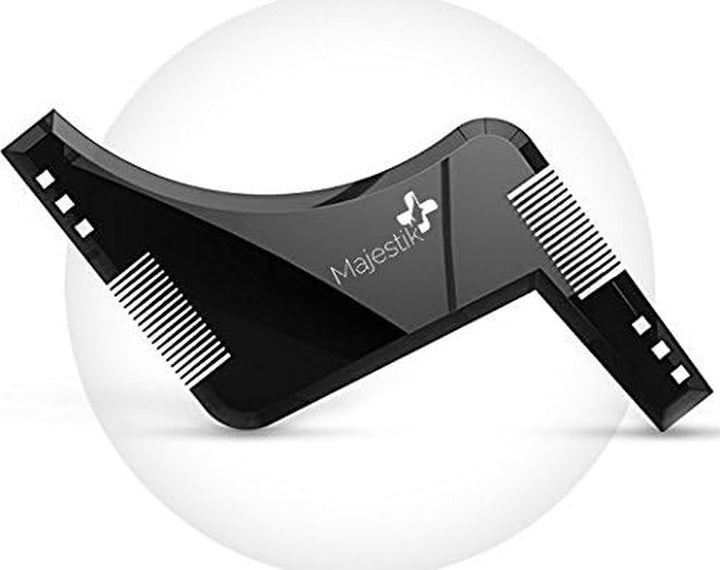 The Beard Styling Black Template Stencil for Men Lightweight and Flexible One Size Fits All Curve Step Cut Neckline Goatee Beard Shaping Tool by