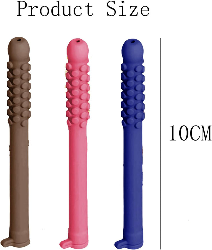3 PCS Chewable Breathers, Chewing Sticks for Adults, Focus Aid for Work, Study and Travel, Oral Tool, Offers a Subtle Alternative to Nervous Habits like Pen Chewing or Nail Biting.(Purple, Pink, Brown