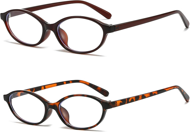 Oval Blue Light Glasses for Women Men Small Cat Eye Frame anti Eye Satrain Headache Eyeglasses Y2K Clear Lens for Computer Gaming Reading