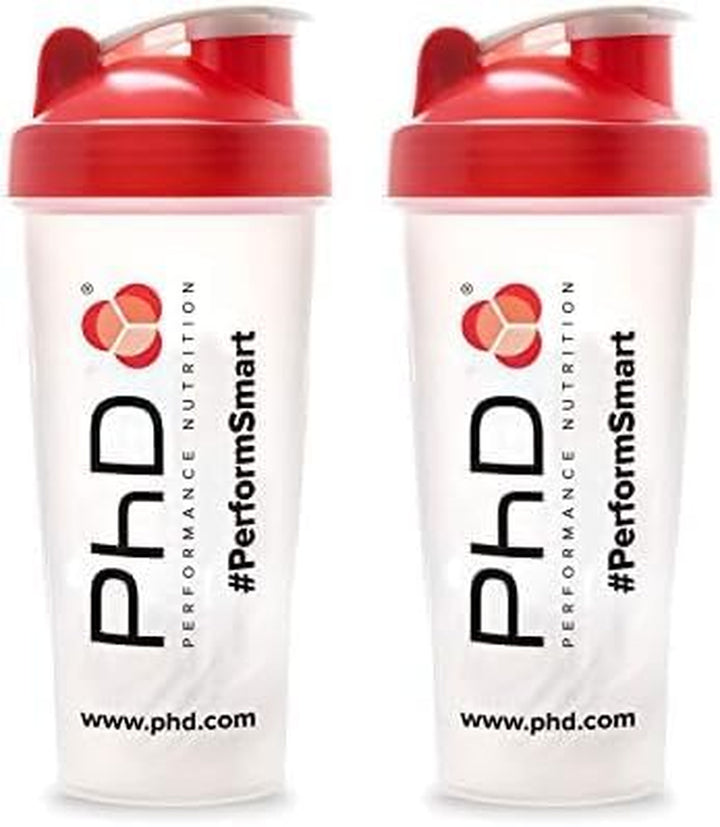 Nutrition Mixball Shaker, Shaker for Protein Shakes, Wire Mixball Whisk, Red Non-Drip Screw Lid, Transparent Colour, 600 Ml