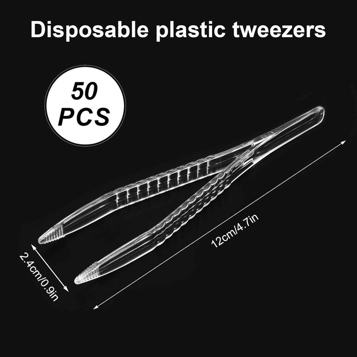 Tick Tweezers, 50 Pcs Plastic Tweezers,First Aid Plastic Tweezers 12.3Cm, Tweezers First Aid,Ideal for Health & Beauty First Aid Medical DIY Arts & Crafts