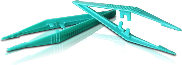 10 Pack -  Re-Usable Plastic Tweezers - Ideal for Health & Beauty First Aid Medical DIY Arts & Crafts