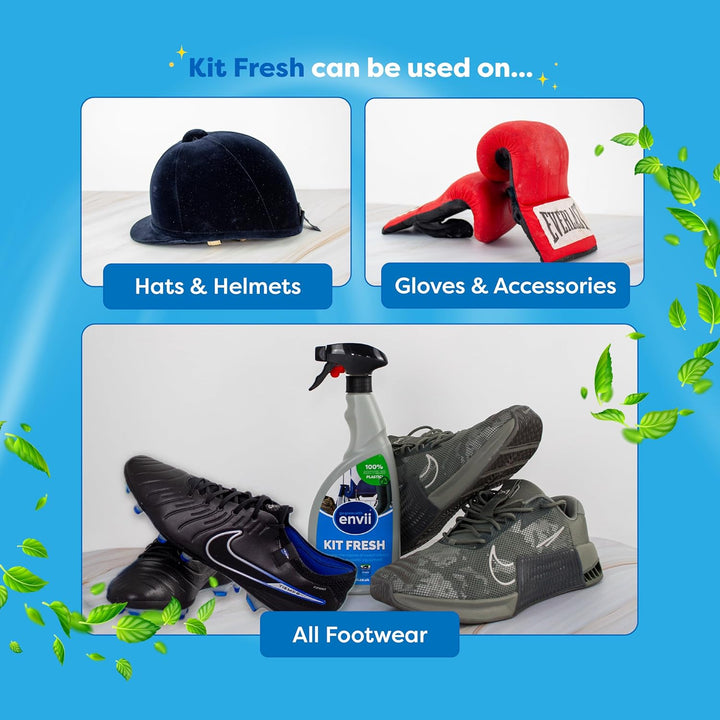Kit Fresh – Effective Sweat Odour Remover for Clothes & Sports Equipment, Natural Boxing Glove Deodoriser Spray to Use on Trainers, Gym Kit & Clothes, Shoe Odour Eliminator 750Ml Spray