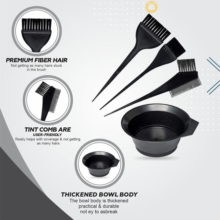 Hair Dye Brush Hairdresser Colouring Bowl Double Sided Brushes Salon Professional Highlighting Kit Is Suitable for Men Women Girls Cream Mixing Bleaching Diy Tools Home Accessories (1Pack)