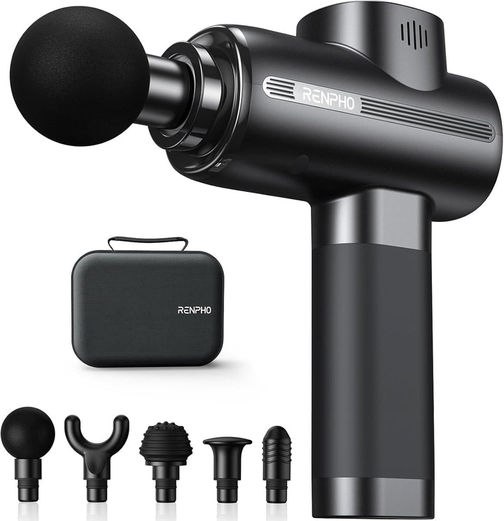 Thermacool Massage Gun Deep Tissue with Heat and Cold Head, Handheld Muscle Massager with Carry Case, Body Masajeadorfor Home Office Workout, Black