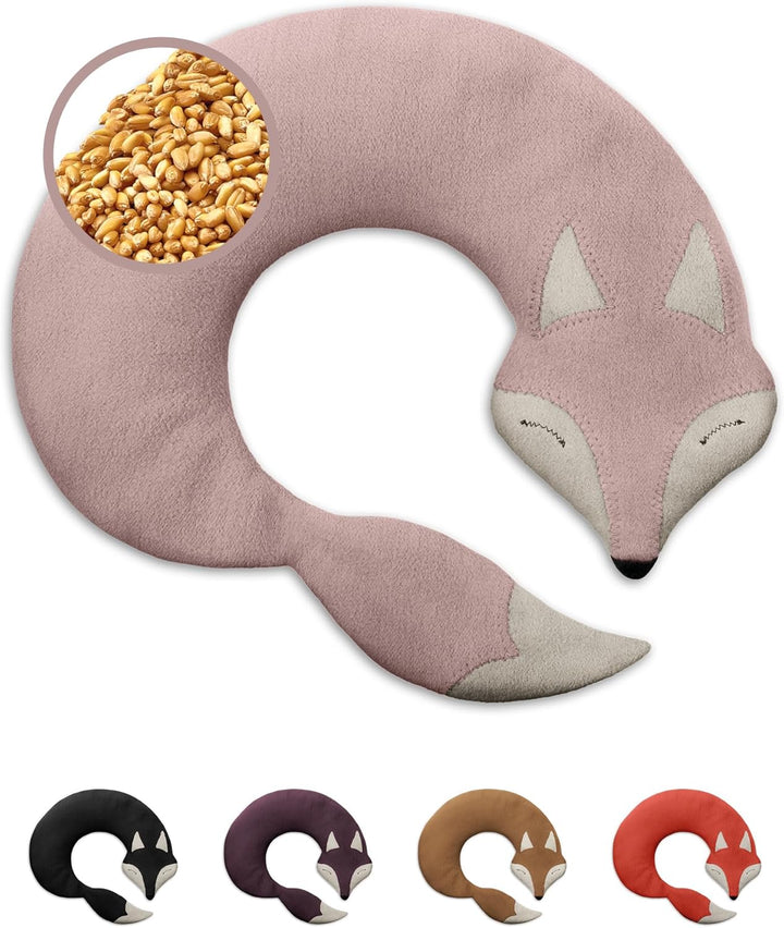 Wheat Bag Microwavable - 100% Organic Cotton and Organic Wheat - Fox Red - Microwave Pillow, Unscented - Snug Grain Pillow Ideal for Tension in Back, Neck and Shoulders