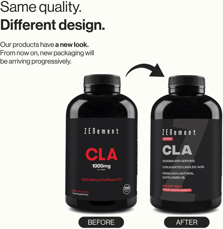 CLA Conjugated Linoleic Acid 3000 Mg per Dose – 200 Easy‑Absorb Softgel Capsules from Safflower Oil 80 % (2‑Month Supply) – Sports Supplement – High Concentration –