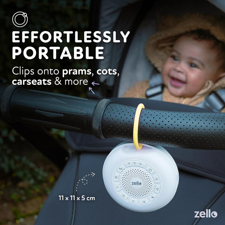 Award Winning Zello Portable Pro Max White Noise Machine Baby Sleep Aid 30 Soothing Sounds 7 Colour Night Light 55Hr Battery Memory Function Portable Sound Machine Travel Pram Pushchair Cot Nursery