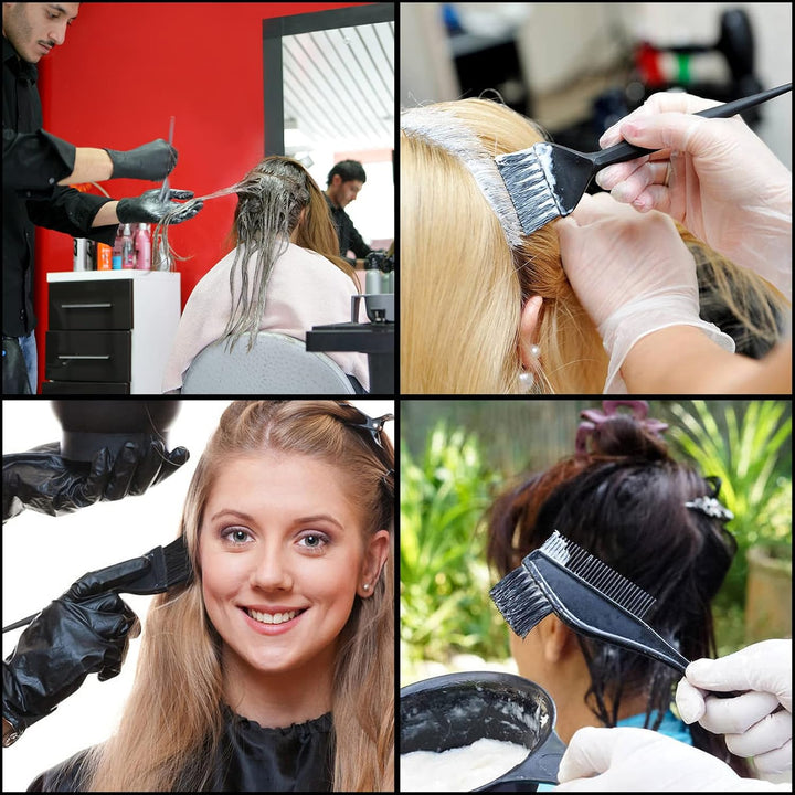 18 Pcs Tools for Hair Colouring Kit, Dying, DIY Beauty Salon Bleaching, Dye Bowl and Brush, Including Mixing, Ear Cover, Shawl, Gloves, Clips