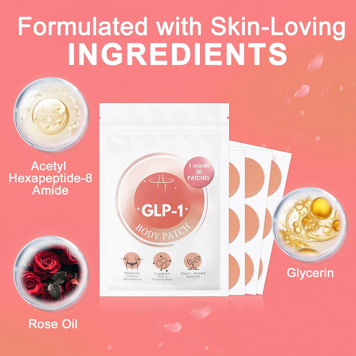 GLP-1 Patches 60 Pcs | Natural Ingredients for Gentle Body Care & Shape Support | Soothing Formula for Women & Men