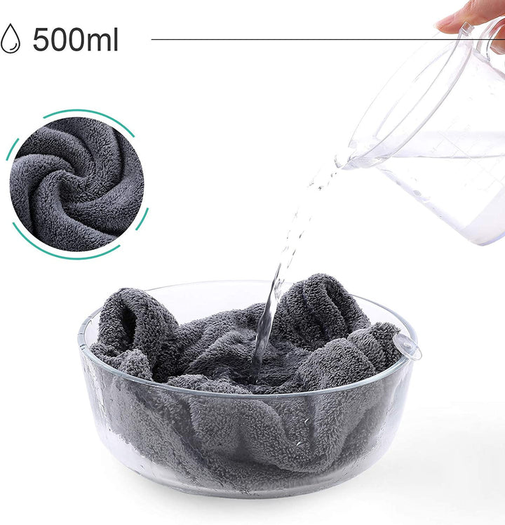 Microfibre Hair Towel Wrap, 3 Pack Hair Turban Towel 65X25 Cm, Soft and anti Frizz Head Towel, Super Absorbent Quick Drying Curly Hair Towel for Women Girl Wet Long Thick Hair