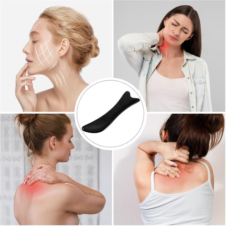Buffalo Horn Gua Sha Board Double-Head Face Guasha Plate for Skin Care Massage Tool Handcrafted Facial Scraping for Neck and Eye Therapy Portable and Natural Material