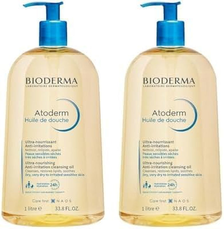 Atoderm Shower Oil - Cleansing Oil Body Wash for Very Dry to Eczema-Prone Skin, Shower Oil to Nourish, Soothe & Restore Sensitive Skin, Soap Free - 1L