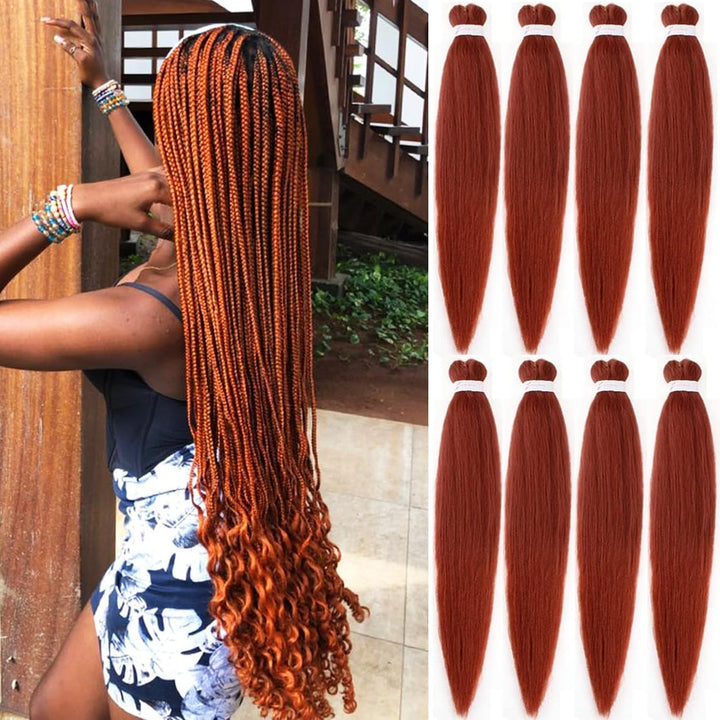 3 Packs Pre Stretched Braiding Hair Extension Yaki Texture EZ Braids Hair for Coi Leray Braids Black Braiding Crochet Hair Extensions /30 Inch 1B#